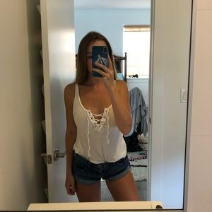 Abercrombie tie front top